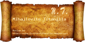 Mihajlovits Titanilla névjegykártya
